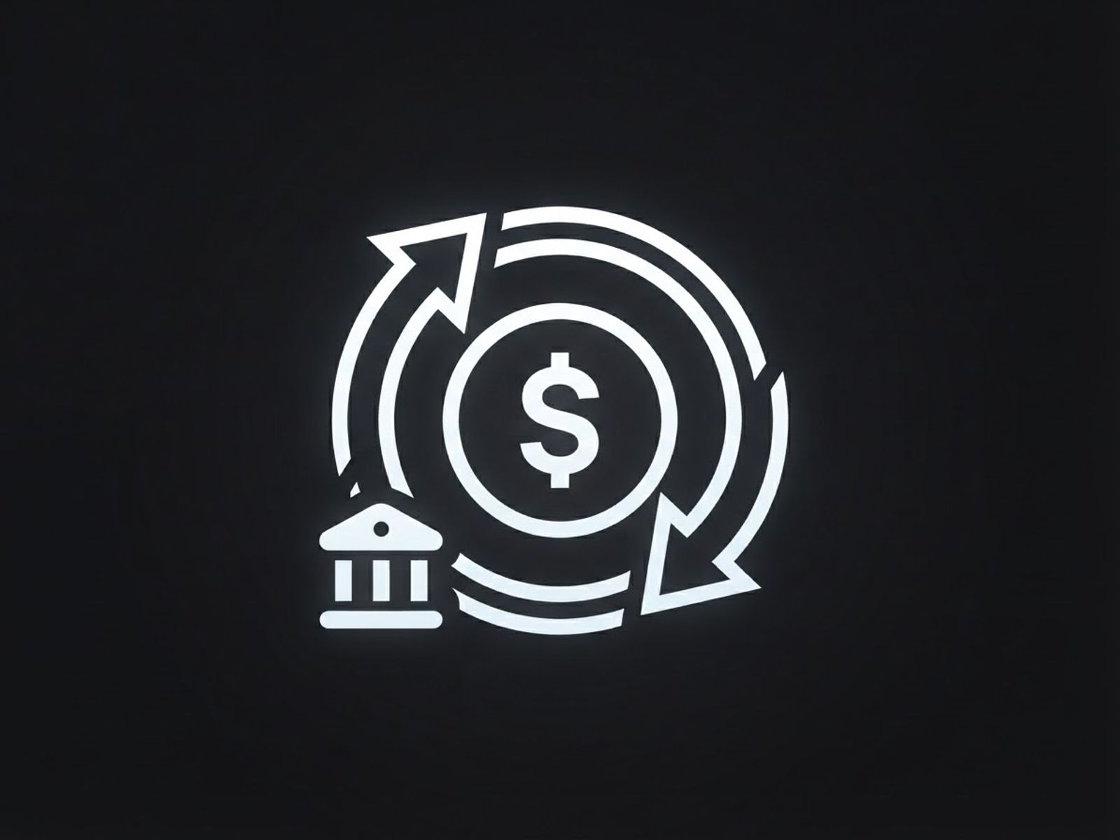 Icône de virement bancaire abstraite