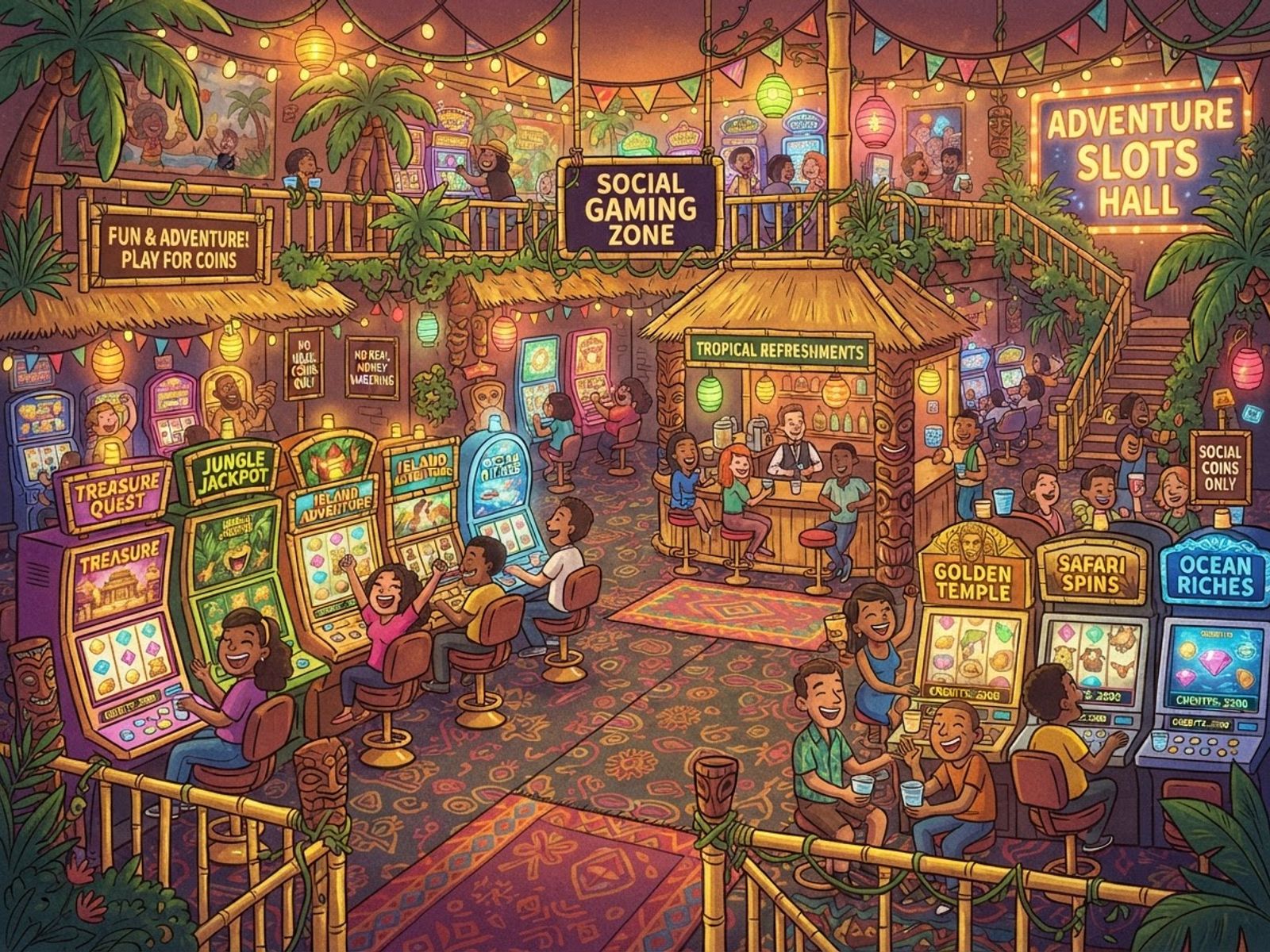 Salles thématiques de casino social