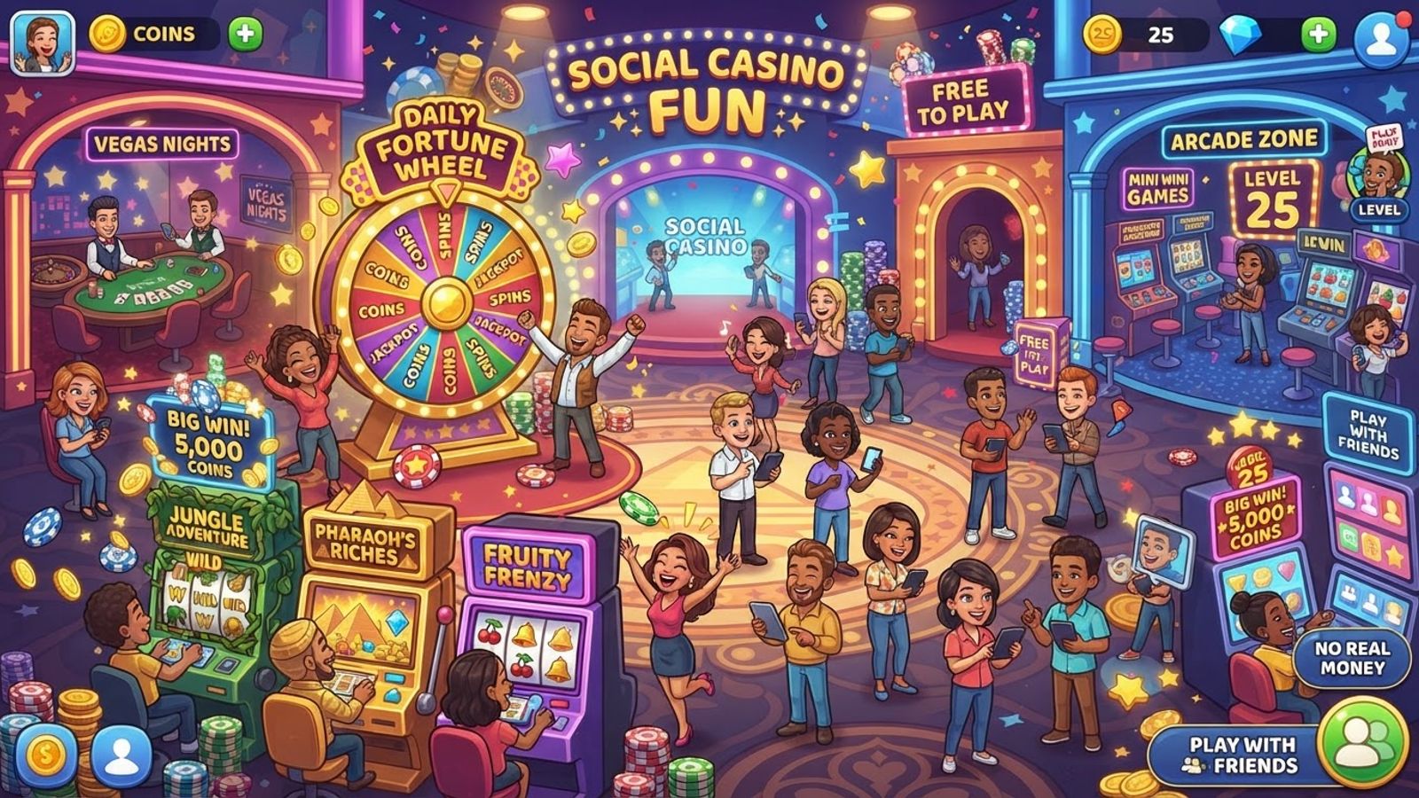 Vue d'ensemble d'un casino social en ligne
