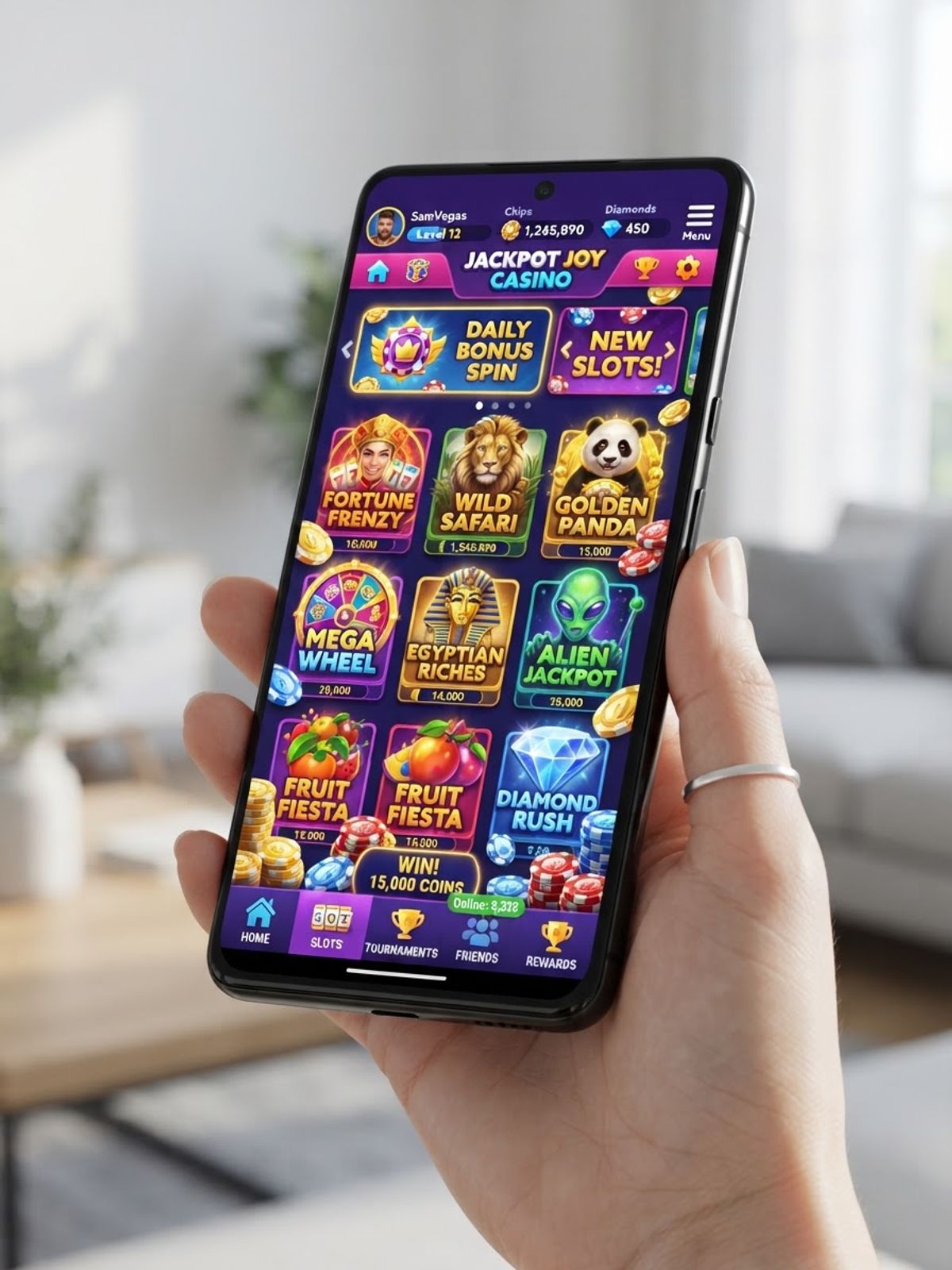 Application mobile de casino social Android